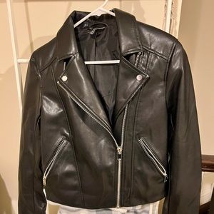 H&M faux leather motto/biker jacket